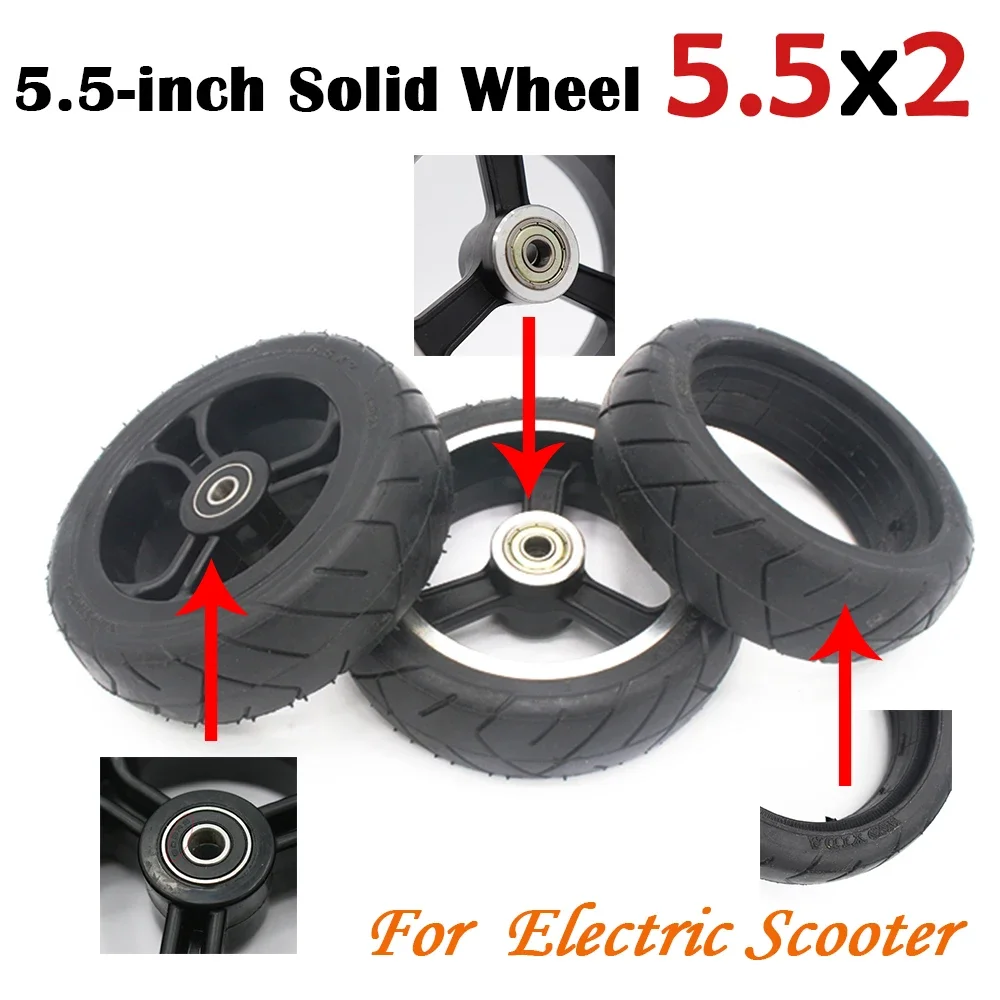 5.5 Inch 6 Inch Solid Wheel 5.5x2 Fast Wheel F0,Jackhot,Nes Carbon Fiber Scooter 5.5*2 Solid Tire Alloy/Plastic Wheel