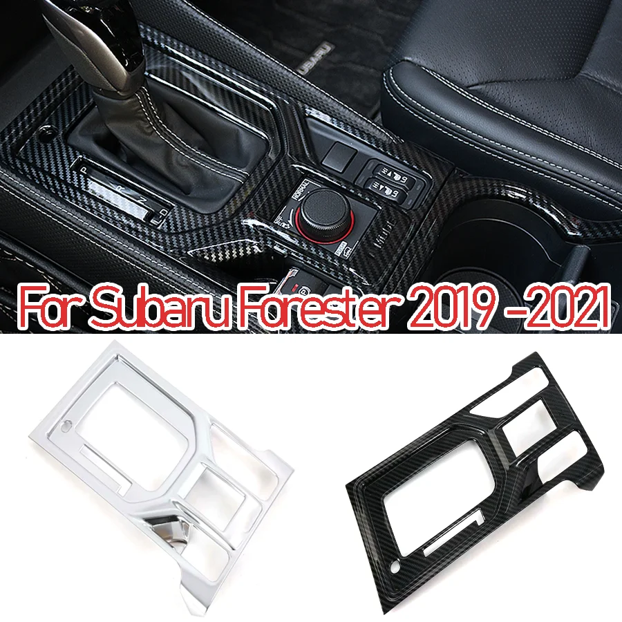 1Pc Carbon Fiber Car Gear Shift Panel ABS Frame Panel Trim For Subaru Forester 2019 2020 2021 Interior Decoration Accessories