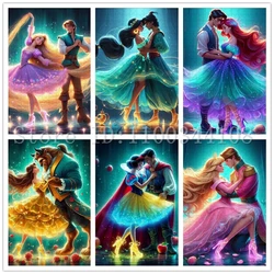 Disney Princess Prince Puzzles for Adults Stress Relief Toys Belle Mermaid Snow White Couples Cartoon Jigsaw Puzzles Unique Gift
