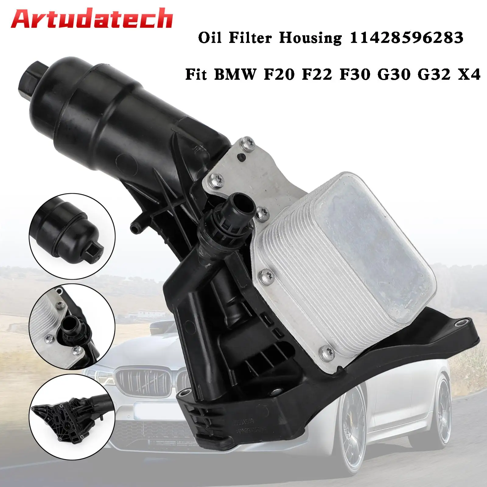 

Artudatech Engine Oil Cooler Filter Housing 11428596283 Fit BMW F20 F22 F30 G30 G32 X4
