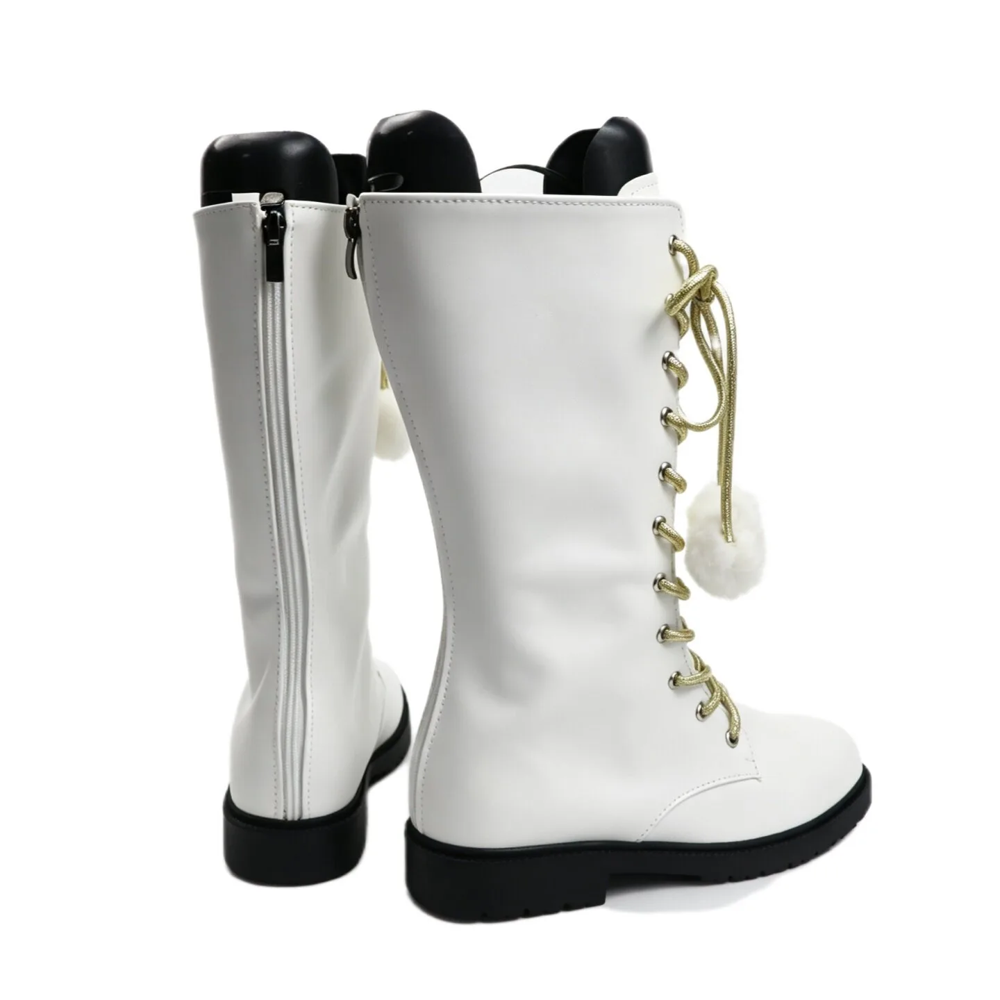 Monoyoshi Sadamune Cosplay Shoes Game Online Cosplay Props Halloween Carnival White Boots PU Leather Shoes Big Size Custom Made