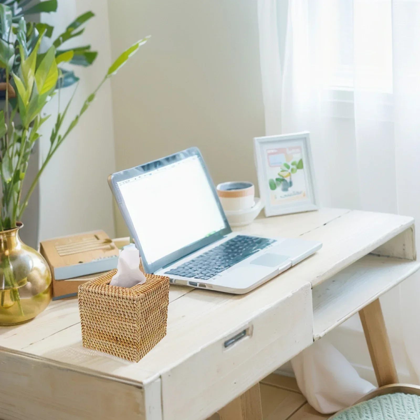

Premium Bathroom Living Room Tissue Box Cover Holder Classic Functional Hand Woven Handmade Household Minimalist