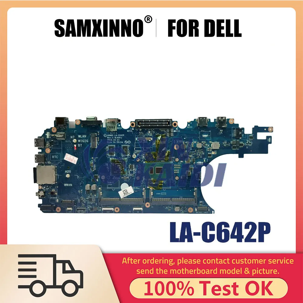 

Laptop Motherboard For Dell Latitude E5570 LA-C642P 0GVKV9 0WK23X 0J1PDD 216-0864018 Notebook Mainboard I5-6300U I7-6600U V2G