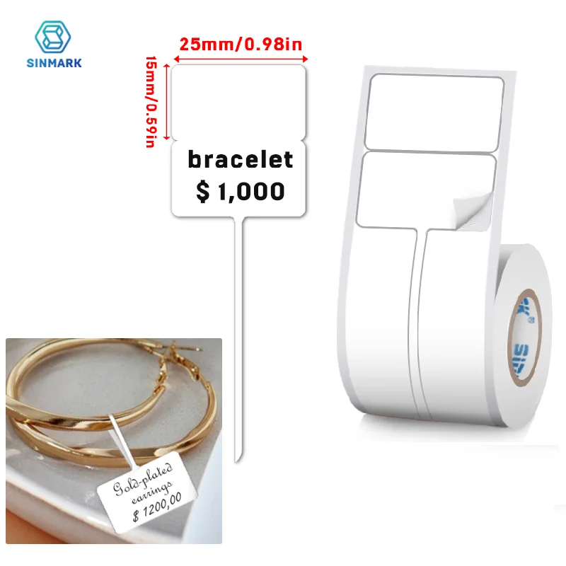 Blank Jewelry Lables Jewelry Price Tags Sticker Portable Self Adhesive Stickers Necklace Ring Display Packaging Wholesale