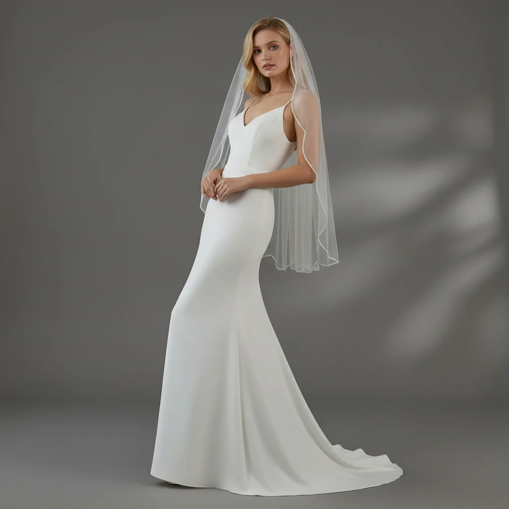 Sequin Bridal Wedding Veil Full Sequin Bridal Veil 75cm 100cm White Ivory Wedding Veil Classic Comb Style Wedding Accessory G240