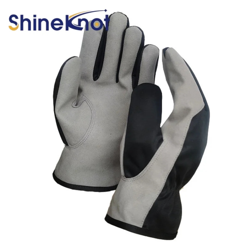 SHINEKNOT Leather Labor Protection Work Gloves Wear-Resistant And Breathable Construction Site Protective Gloves