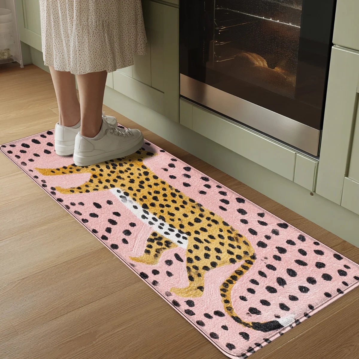 VIKAMA – tapis de sol imprimé léopard américain, Long tapis de cuisine, salon, chambre à coucher, tapis d'entrée, décoration de la maison