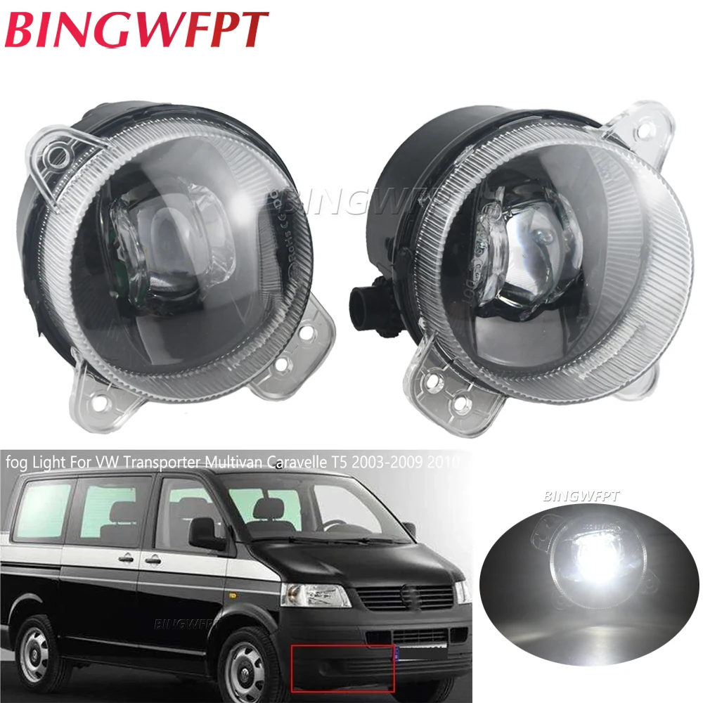 

1Pair High Quality LED Fog Light For Volkswagen VW Crafter Caravelle Multivan Transporter T5 Polo 9n3 Gol G5 Lens Fog Lamp