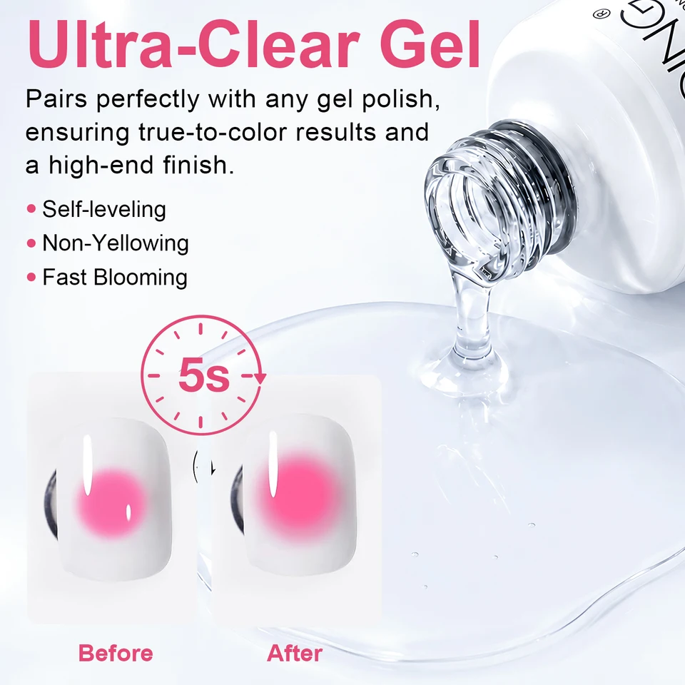 TWOING Blooming Gel 15ml UV LED Remojable, Efecto de Expansión de Color, Diseño Mármol, Acuarela, DIY 3