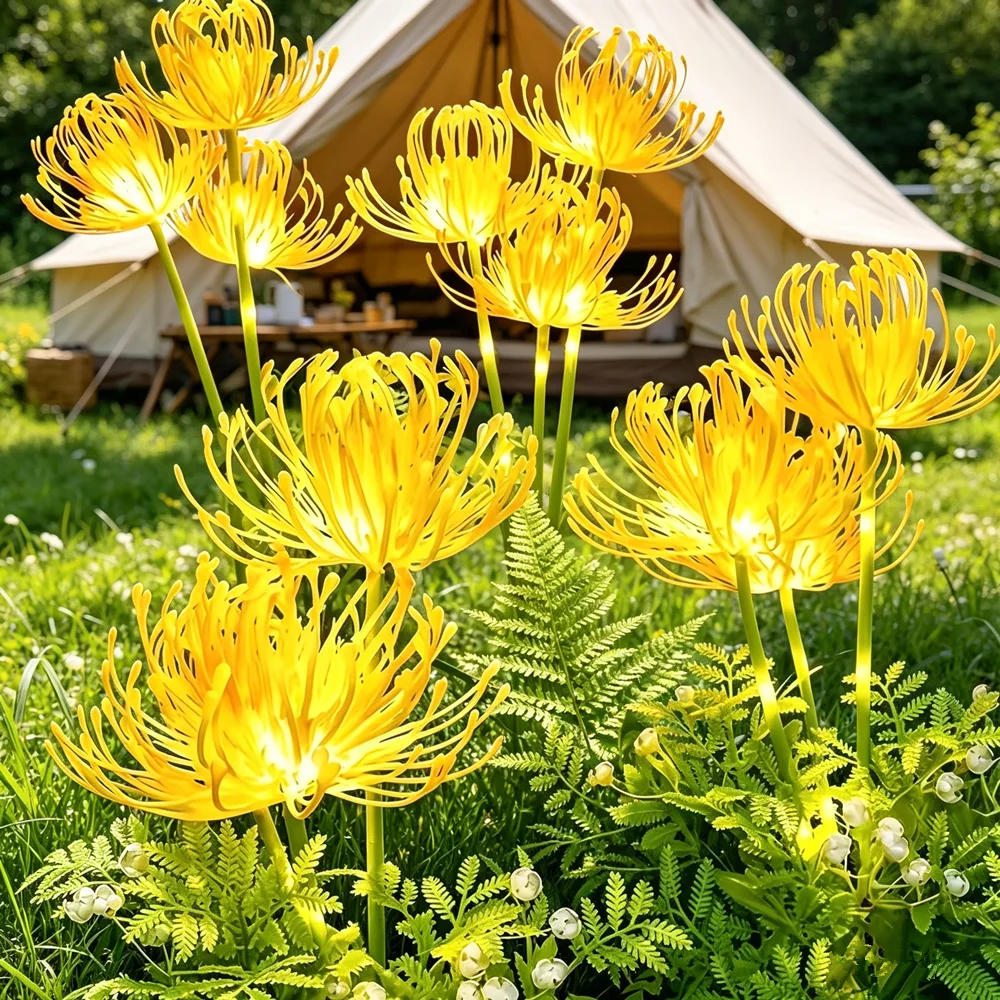 Yard Decoration Simulation Plants Outdoor Summer Garden Lights for Wedding Party Holiday Solar LED Lawn Lamp Eternal Flower