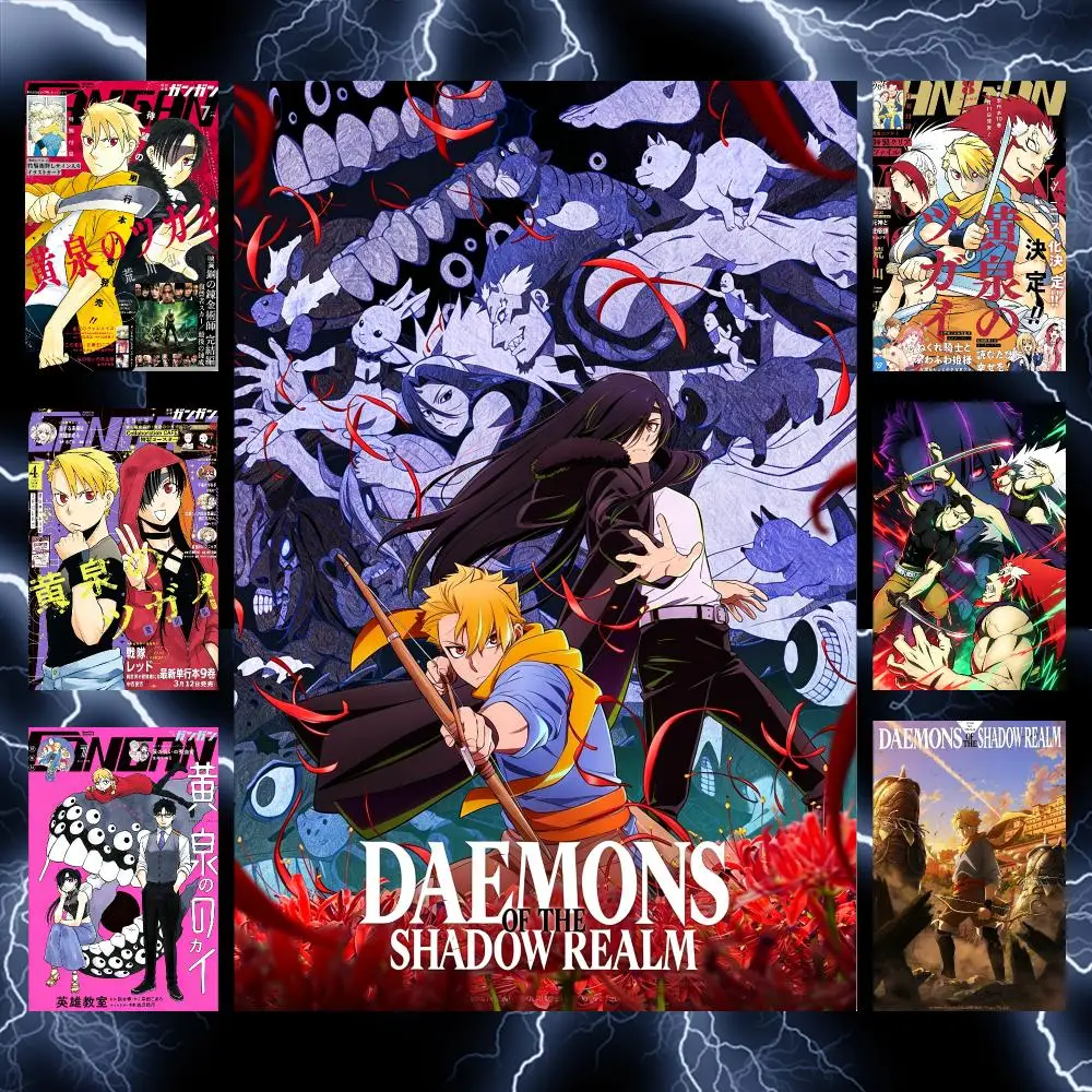 Anime-Daemons Shadow Realm Fantasy Poster Self-Adhesive Wall Art Poster HD Waterproof PP Bedroom Cafe Gym Home Decor Gift