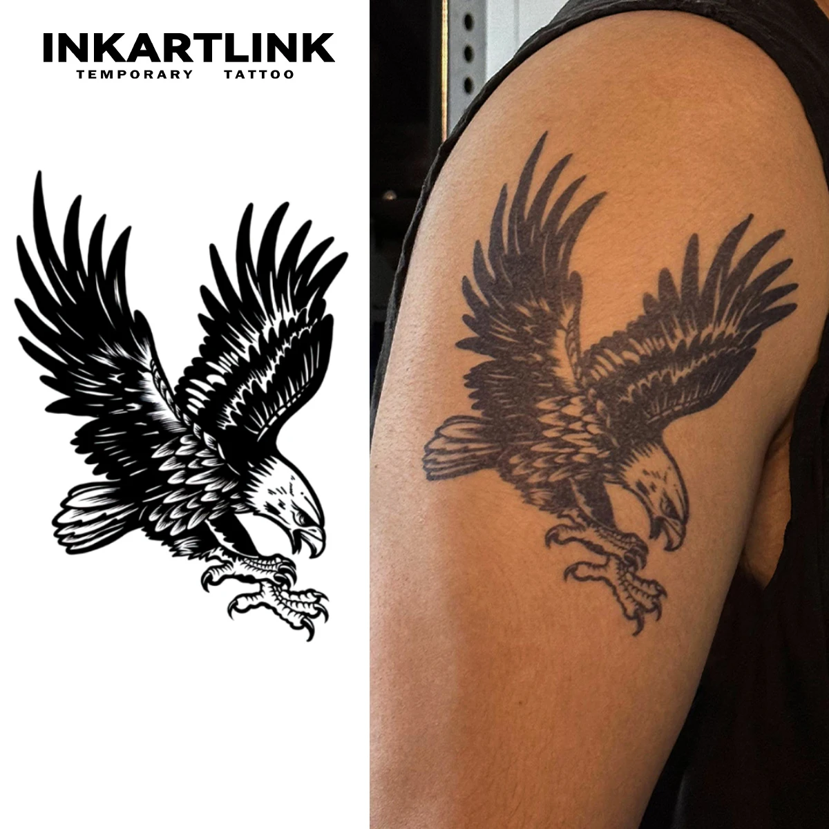 Eagle temporary tattoo sticker, waterproof magic tattoo, lasts to 15 days fake tattoo, semi permanent tattoo