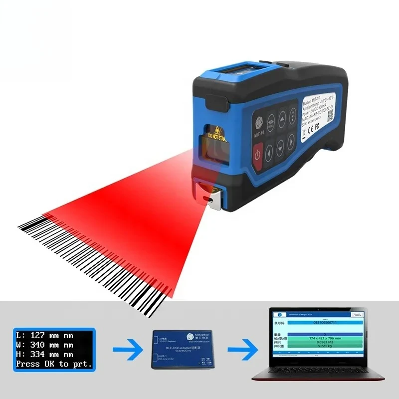 wireless barcode scanner and Volume digital tape measure  with BLE4.2 and Display