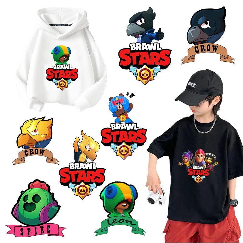 Anime Cartoon Iron on Stickers Cute Heat Transfer Leon Poco Crow Sticker Diy Accessories T-shirt Backpack Decoration Gifts New