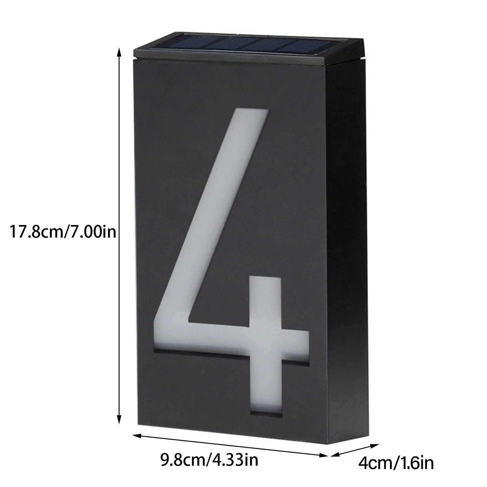 

LED Illuminated Address Plaque Solar House Number Solar Powered 1000mAh Rechargeable LED Illuminated Address Plaque