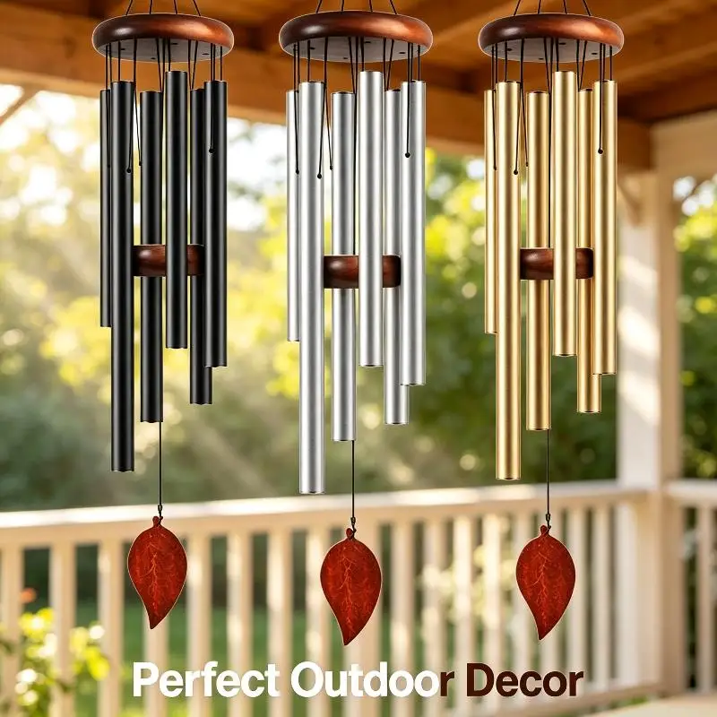Farmhouses Terraces Gardens Balcony Corridor Decorative Wind Chimes Classic 26 Inch Aluminum Alloy Wind Chimes With Wooden Tag