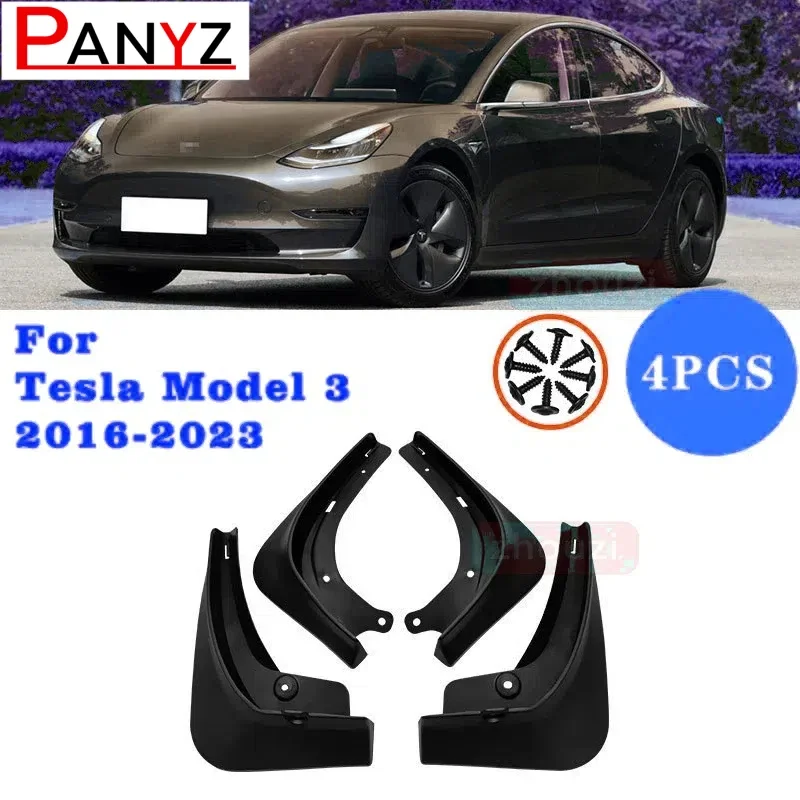 Car Mud Flaps For Tesla Model 3 X Y S 2014-2023 2021 2022 2023 Splash Guards Mudguards Front Rear With Gift - Camera Cover