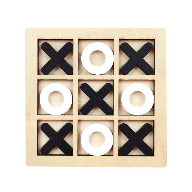 Houten Tic Tac Toe-puzzelspel voor twee spelers Interactief logica en strategie Bordspel Familiefeest Verjaardag Jongens en meisjes Cadeau