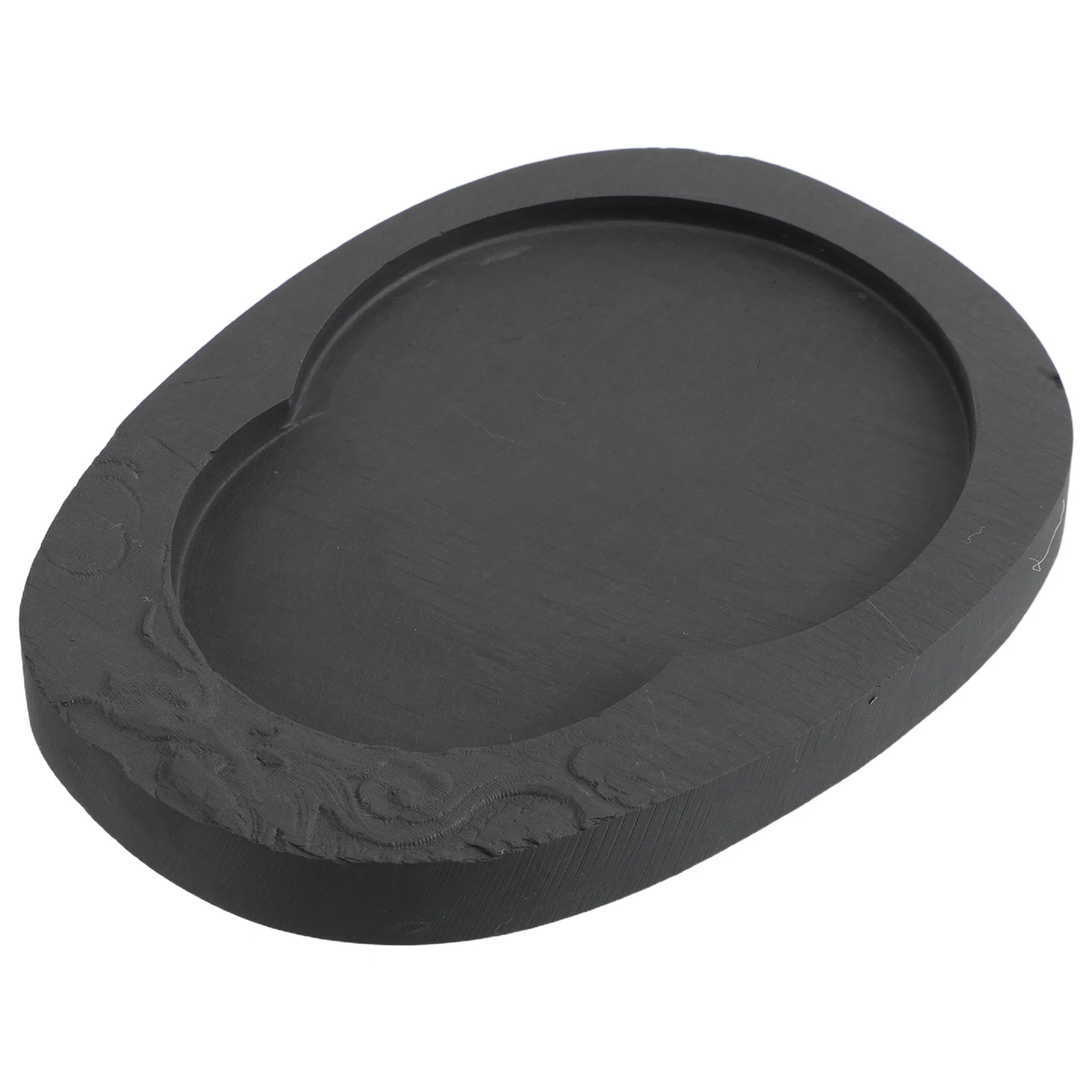 

Traditional Chinese Calligraphy Inkstone Five Inch Dragon Carving Lid Design Sturdy Material Versatile Size Painting Tools