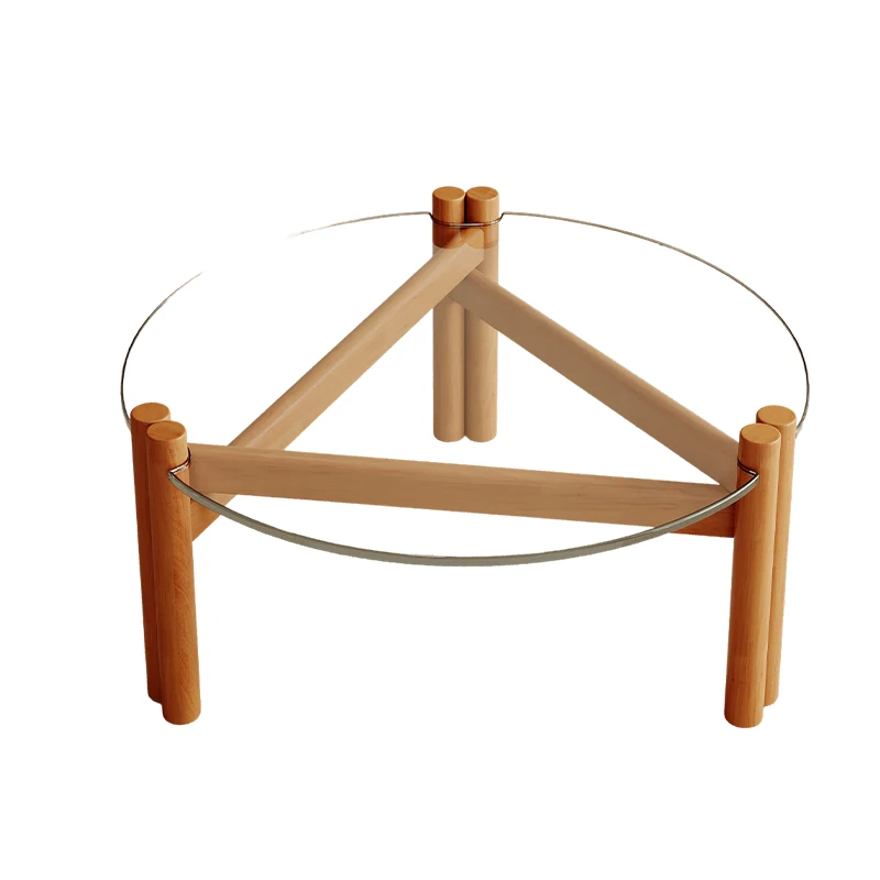 

SAT. Small coffee table simple style glass round coffee table modern luxury living room coffee table