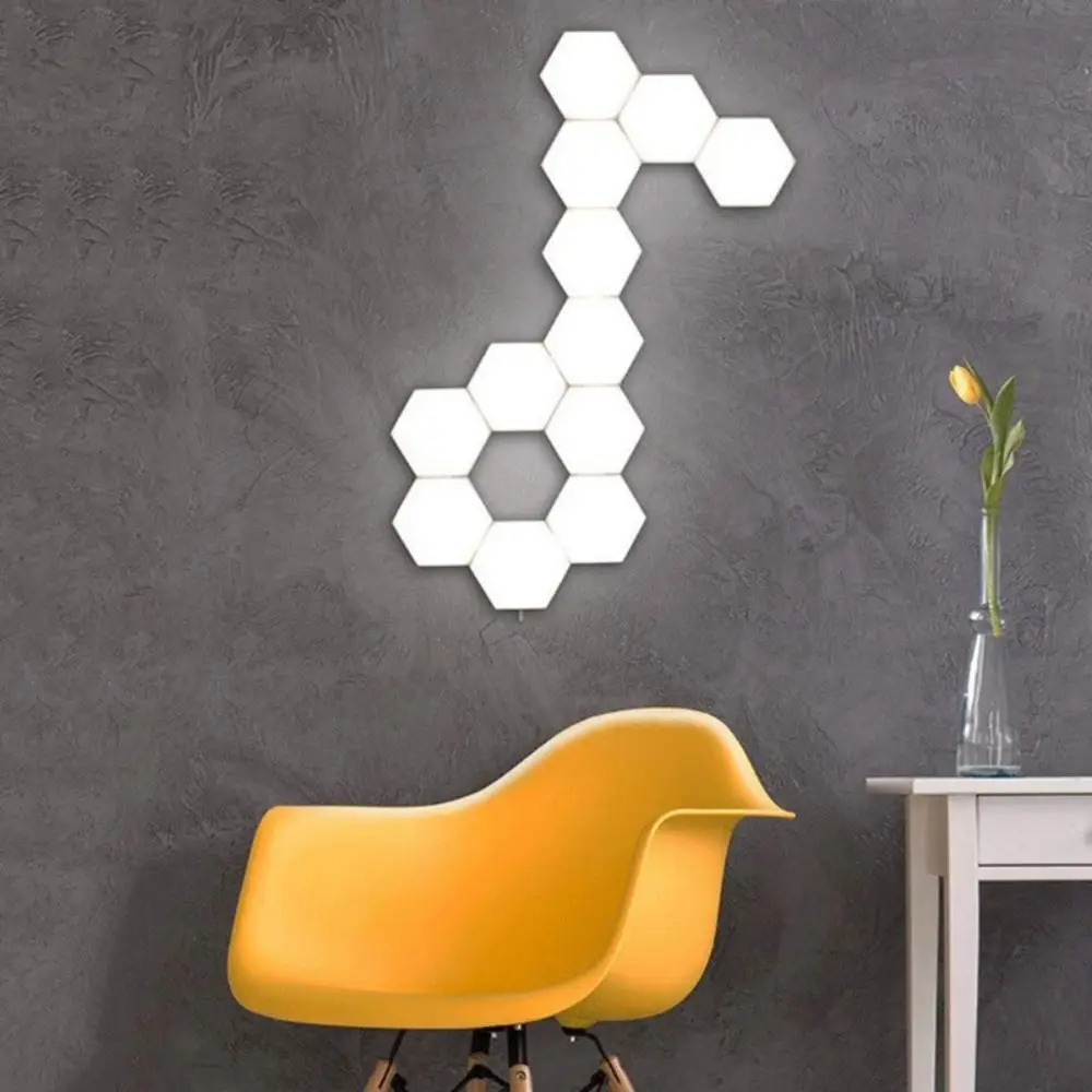 

Creative Honeycomb Touch Wall Lamp LED Magnetic Honeycomb Lights EU Adapter Hexagonal Night Lights Modular Assembly