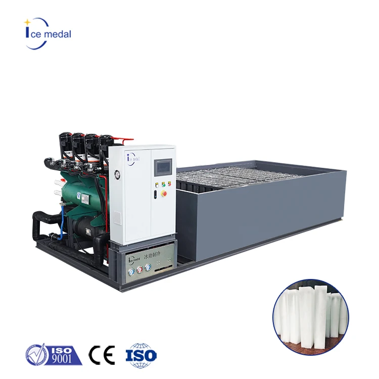Icemedal Commercial Industrial 3 Tons Per Day Block Ice Maker Machine with Motor Energy Saving PLC Control Long Service Life