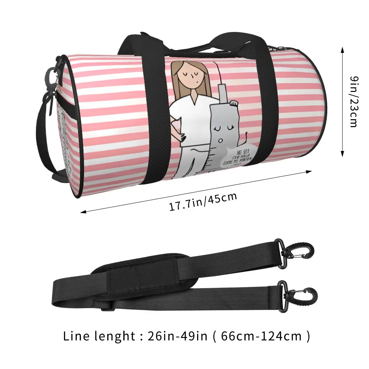 Nurse Enfermera En Apuros Sports Bags Anime Travel Gym Bag with Shoes Cute Handbags Men Custom Waterproof Fitness Bag