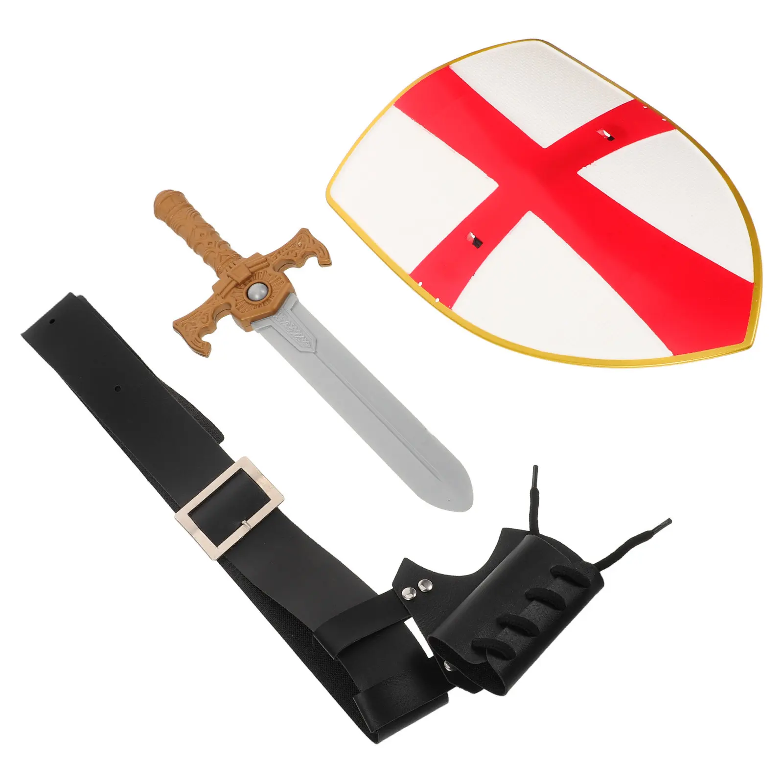Medieval Knight Shield Sword Belt Costume Set Style Halloween Renaissance Pirate Role Play Shield for