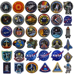 Espaço emblema bordado gancho loop remendos astronauta militar chapéu pano mochila braçadeira adesivos apliques remendos para roupas