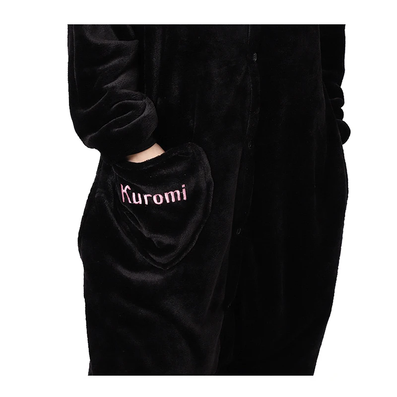 Women Onesie Kuromi Cosplay Costume for Adults Pajamas Full Body Clothes One-Piece Pijamas Halloween Kigurumi Homewear Jumpsuit