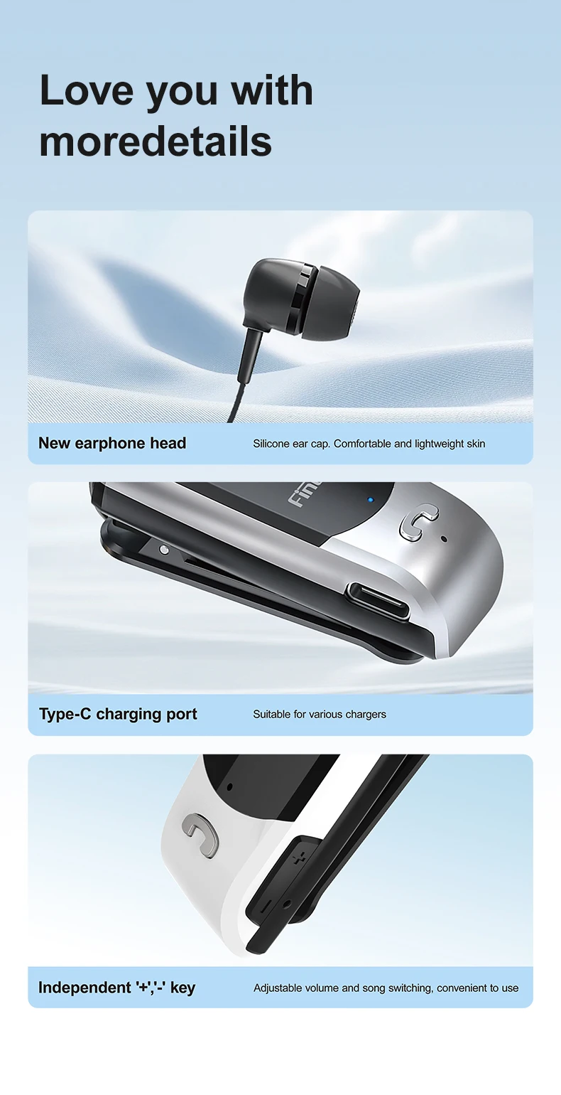 سماعة رأس Fineblue F960 اللاسلكية بتقنية البلوتوث مع مشبك سلكي سماعة رأس قابلة للسحب بدون استخدام اليدين لـ Powersports pk F920