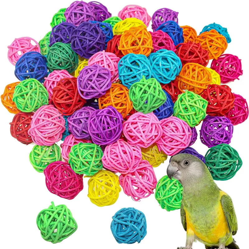 10Pcs Multicolor Rattan Balls 3/5CM Wicker Balls Decor Twig Orbs Spheres Vase Fillers Bird Toy Birthday Party Christmas Decor