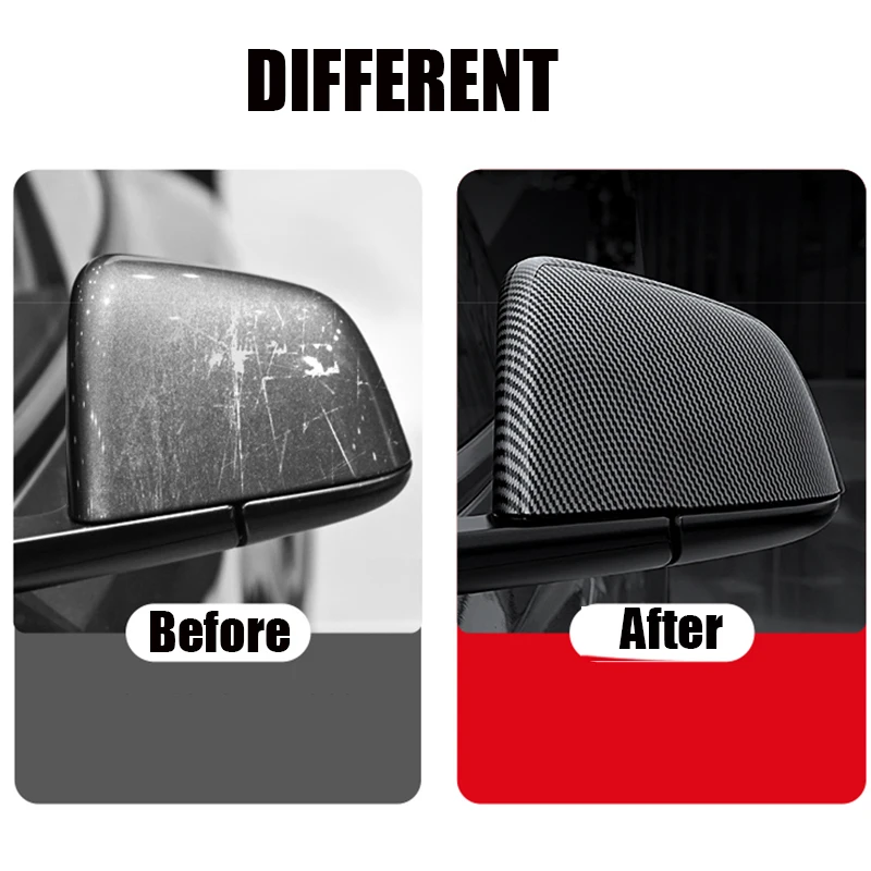 Fashion Back Mirror Covers Black Carbon Fiber appearance For Tesla Model 3 Rearview mirror shell cover without label Car Styling