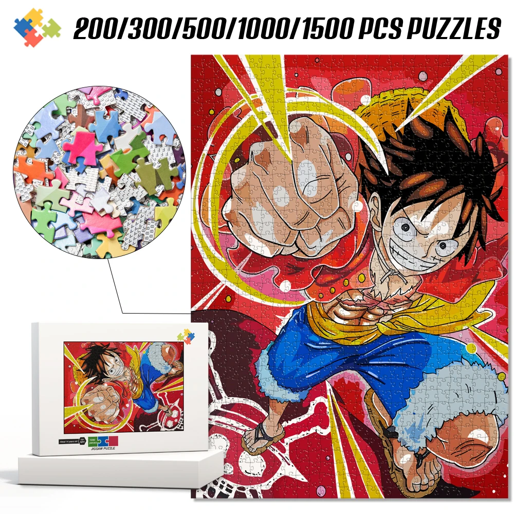 

One Piece Luffy Gum-Gum Power Poster Jigsaw Puzzles Wall Art Decor Relaxing Leisure Activity Toys Kids's Gift for Anime Lovers