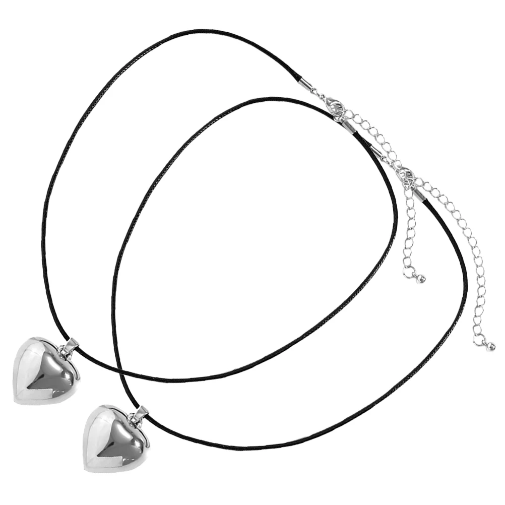 

2 Pcs Necklace Love Pendant Collarbone Chain Sister Clavicle Friendship Heart Charm Necklaces Unique Girls Miss
