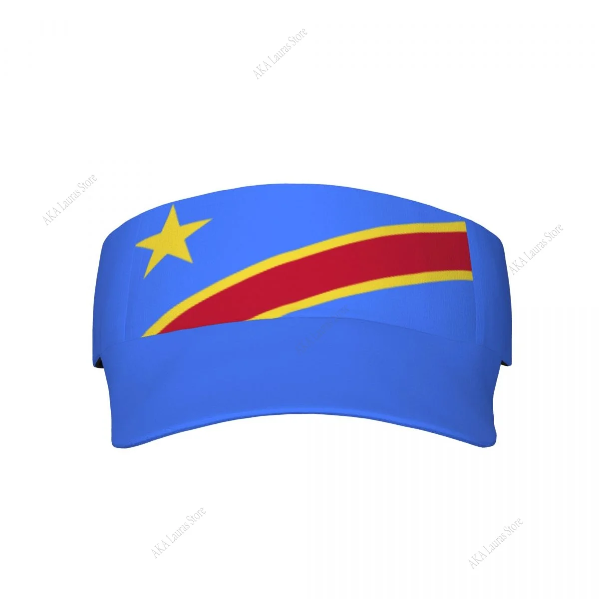 Congo Democratic Republic Flag Empty Top Visor Cap Women Sunscreen Hats Man  Cap Adjustable For Running Tennis Golf Unisex