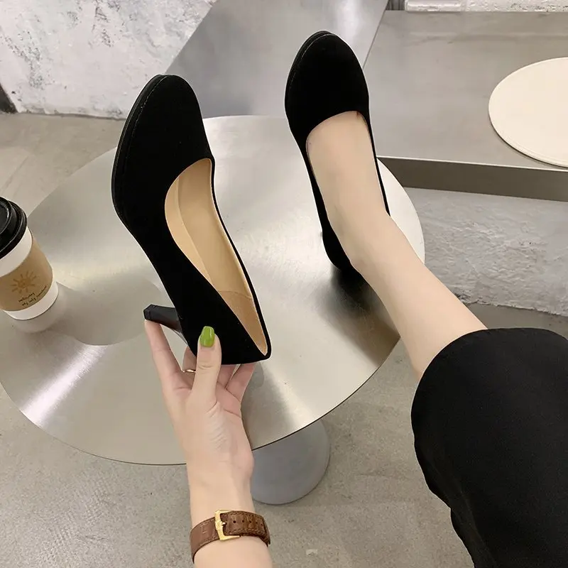 

2025 New Summer Fashion High Heels Women's Wedding Dress Shoes Thick Elegant High Heels Fashion Party High Heels Spring Shoes