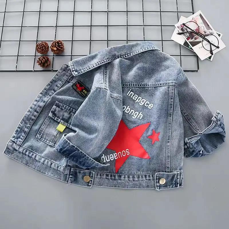 Kids Boys Spring And Autumn New Denim Coat 2023 Children\'s Fashionable Clothes Boys Fashion Jacket Boys Casual Top