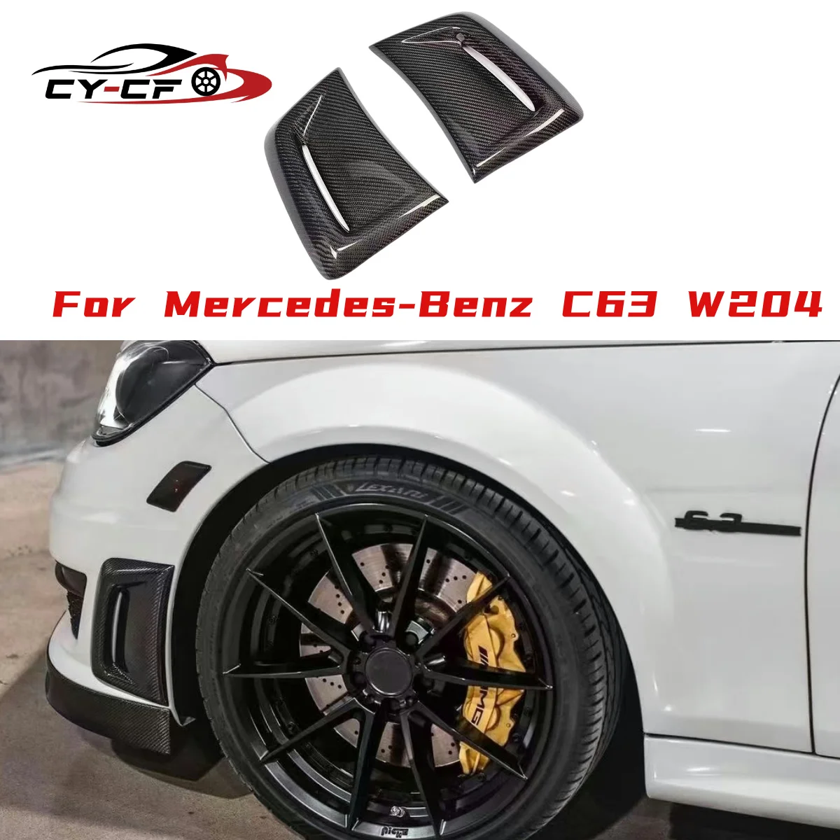 

Front Bumper Side Air Vent Decoration Carbon Fiber For Mercedes Benz W204 C63 AMG 2012-2014 Air Insert Vent Cover Sticker