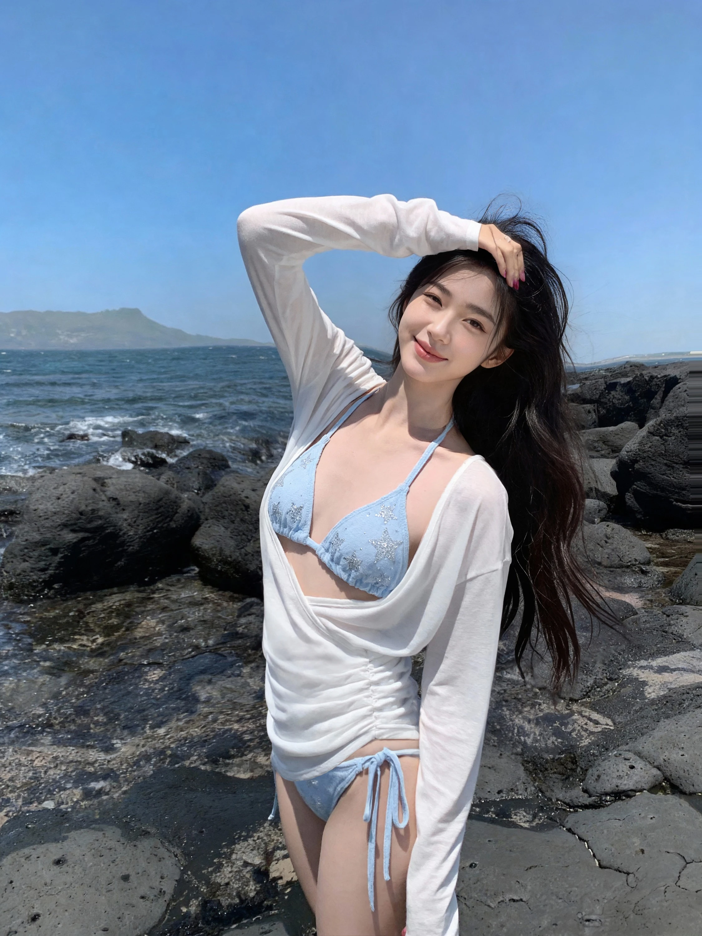 

Синий купальник-бикини с эффектом утяжки, комплект из двух предметов, скрывающий живот, для горячих источников, с подкладкой на груди, без косточек.