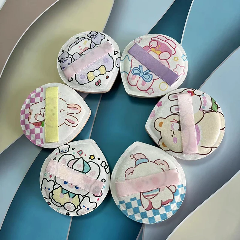 1/3 pçs desenhos animados pó puff almofada de ar bb creme fundação corretivo esponjas de maquiagem rosto macio maquiagem para mulher ferramenta de beleza