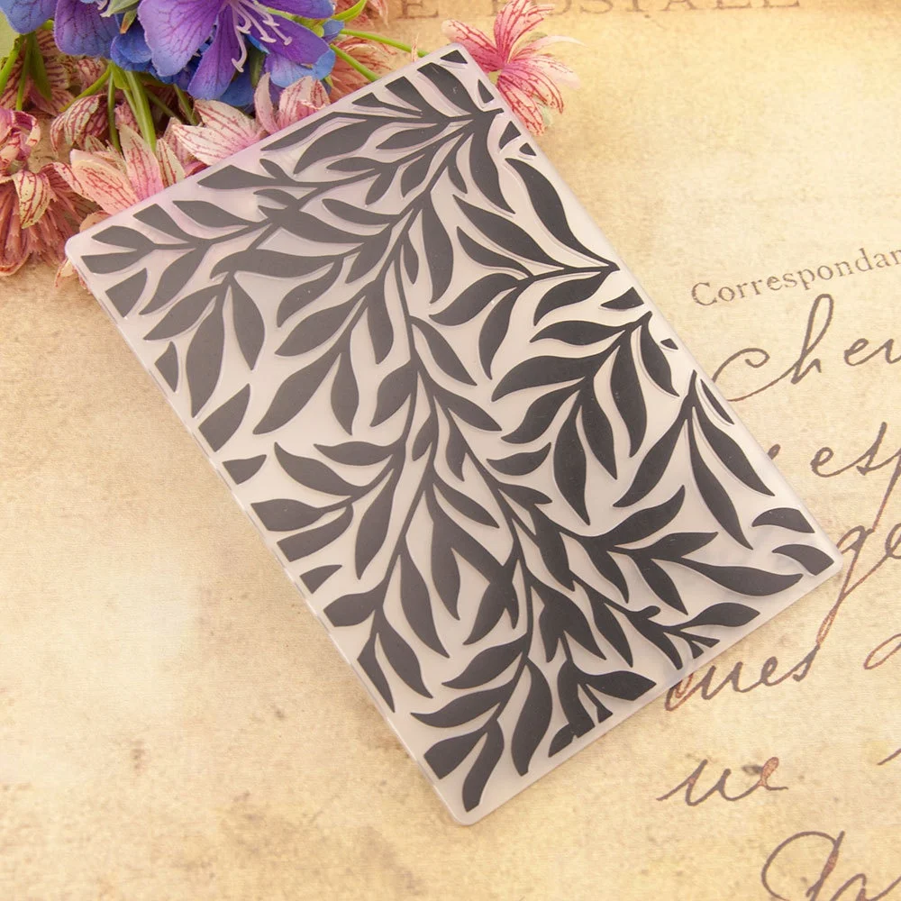 Leaves Branch Background Embossing Folder for Card Making Floral DIY Plastic Scrapbooking DIY Craft Decoration Template Mold