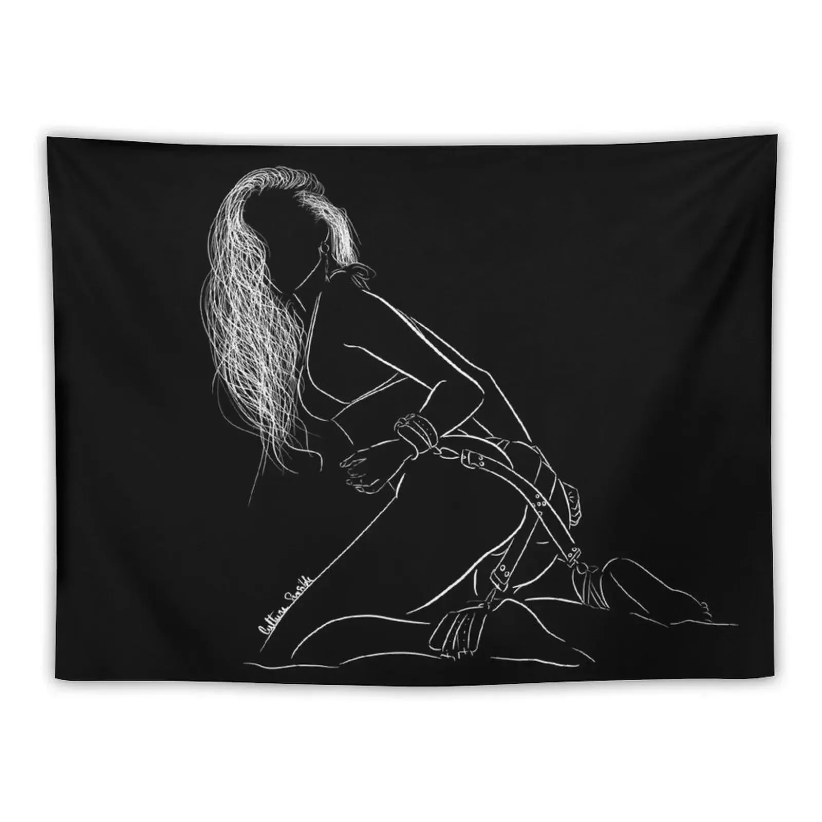 Sexy submissive woman in leather harness Tapestry Decoration For Rooms House Decoration Room Decoration Korean Style Tapestry