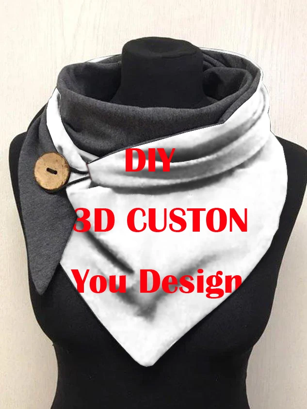 

DIY Custom Design 3D Printed Warm Fleece Casual Scarf And Shawl for Women Drop Shipping