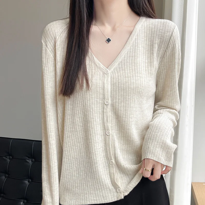 2024 Early Autumn New Manufacturers Strictly Choose Worsted Wool Single-Breasted Women's Cardigan Casual Versatile Outerw