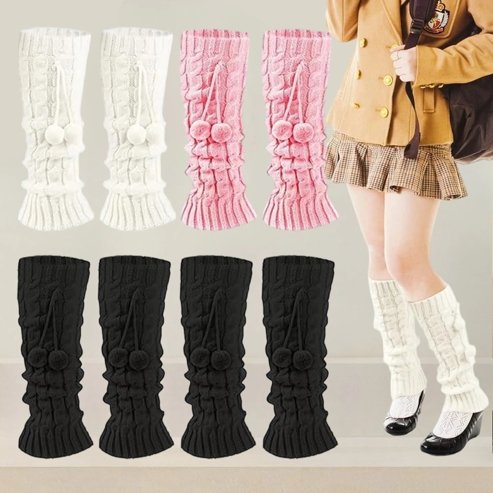 

4 пары весенних вязаных носков до колена, свободные, дышащие, мягкие и удобные, вязаные в рубчик, женские носки-гетры