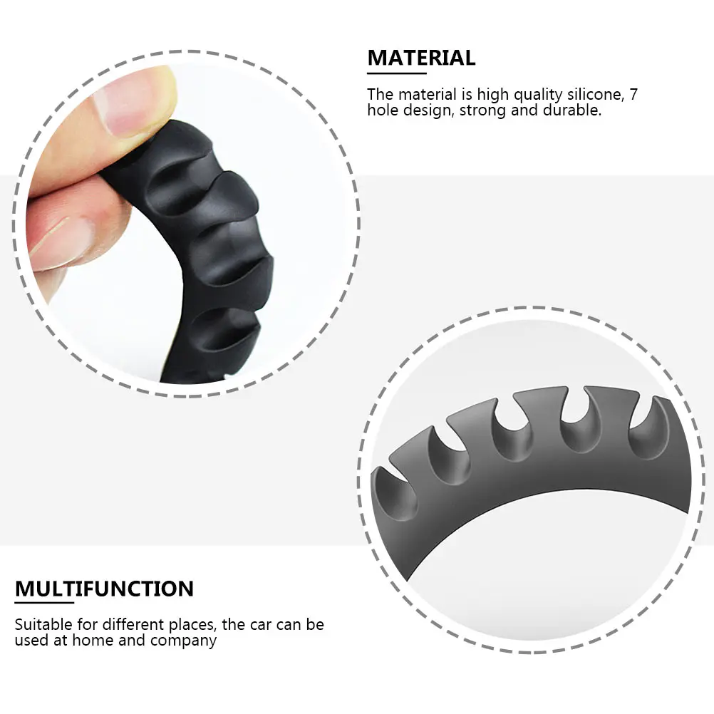 

4pcs 7-Slot Cable Organizer Silicone Wire Holder For Simple Wire Organizer Home Office Car Tidy Cord Management