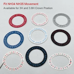 Mod Datewheel Disc Parts Fit NH35 NH34 Movement Crown at 3.0/3.8 Modification Replace Parts 7 Colors Optional Black Red Silver