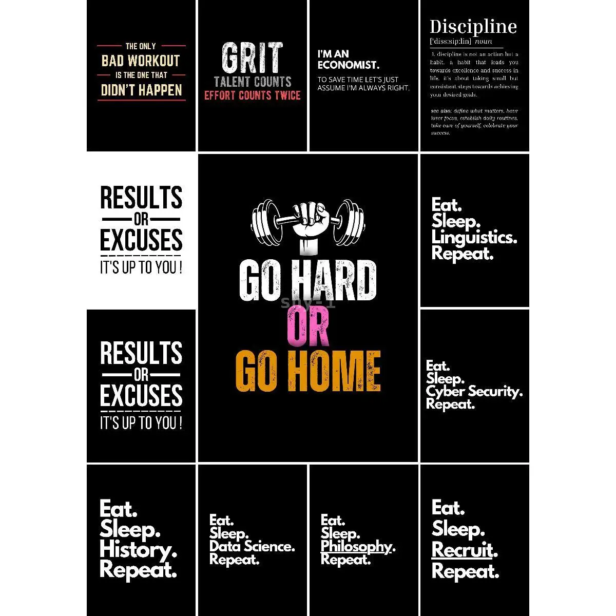 Inspirational Workout Fitness Gym Poster  Motivational Culture Wall Art Print for Home Decor