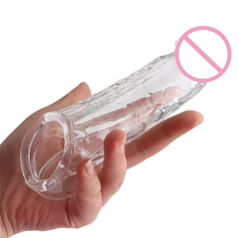 Reusable Penis Magnify Ring For Men Sex Toys Sleeve Extender Dick Glans Enlargemen Penis Delay Ejaculation Condom Rings Cover